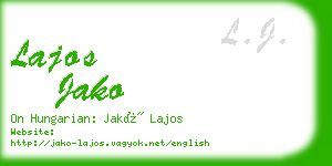 lajos jako business card